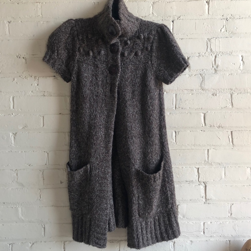 Kensie duster sweater w/European details